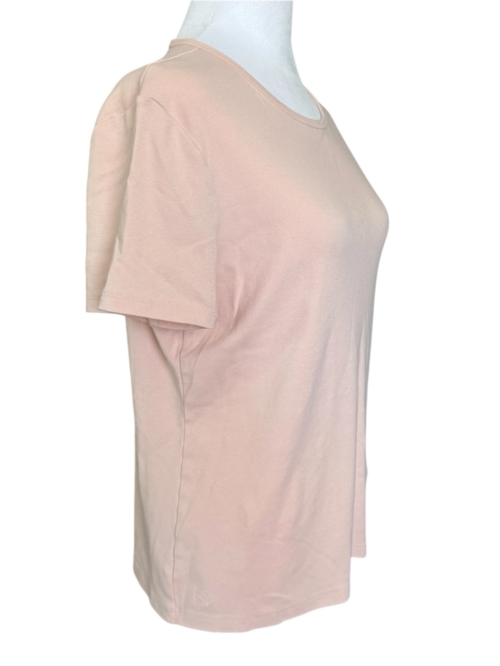 Lauren Ralph Lauren Blush Pink Stretch Cotton Crew Neck Tee Shirt XL LRL - Picture 3 of 10
